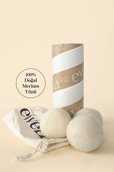 eweLa 100% Natural Merino Wool Washing Machine Wool Drying Ball