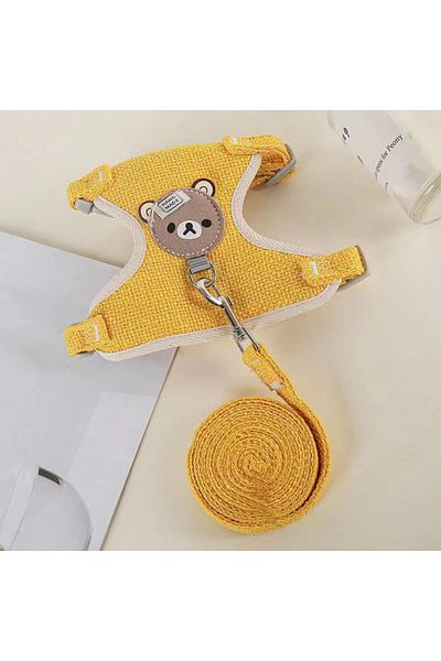 Choice S yellow Dog leash Winnie the Pooh harness leash cat walking dog small dog Teddy vest style harness