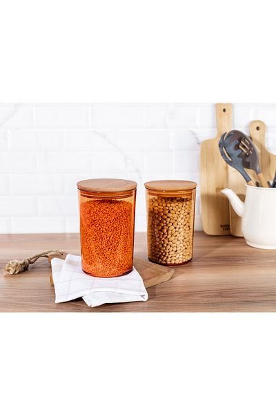 Madame Coco Yuviera 1500ml 2-Piece Storage Set with Wooden Lid