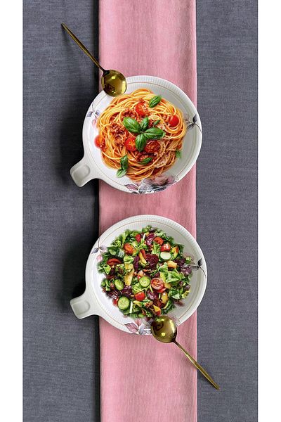 Erbaşlar Hale 2-Piece Pit Pasta, Salad Plate 28cm