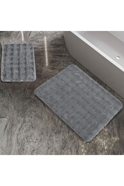 Schafer Home Pia 2-Pack Plush Bath Mat-Grey