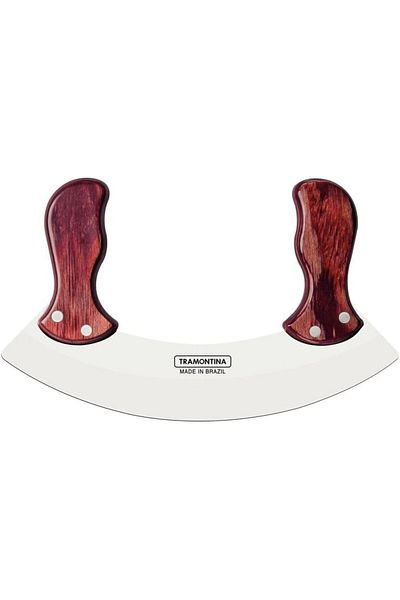 TRAMONTINA Since 1911, Made In Brazil - Polywood Mezzaluna Chopper & Mincing Knife With Stainless Steel Blade
