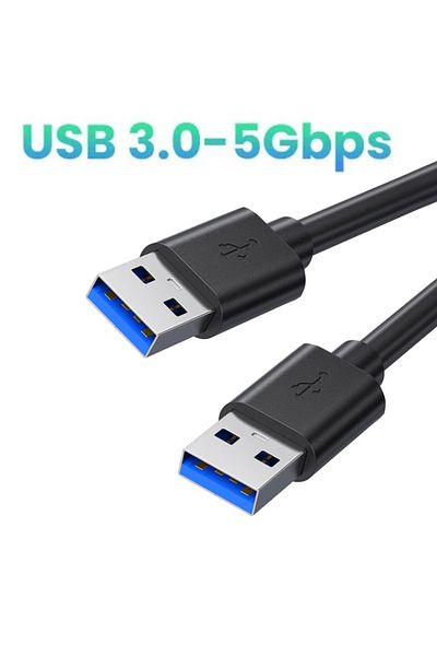 Choice 0.45 متر 5 قطع كابل USB 3.0 قصير من النوع A USB 3.0 ذكر إلى ذكر لمروحة/لوحة تبريد الكمبيوتر المحمول والكاميرا، الولايات المتحدة