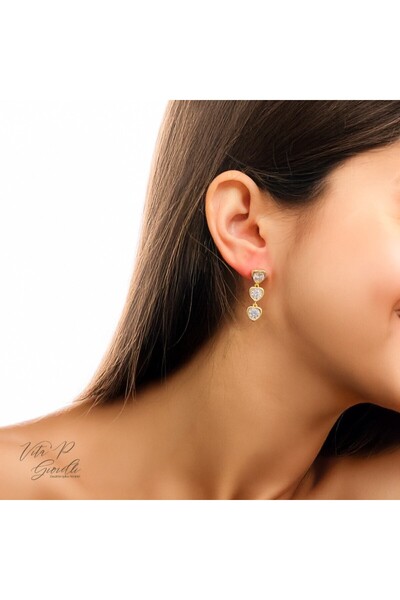 Store Kalp sallanan küpe