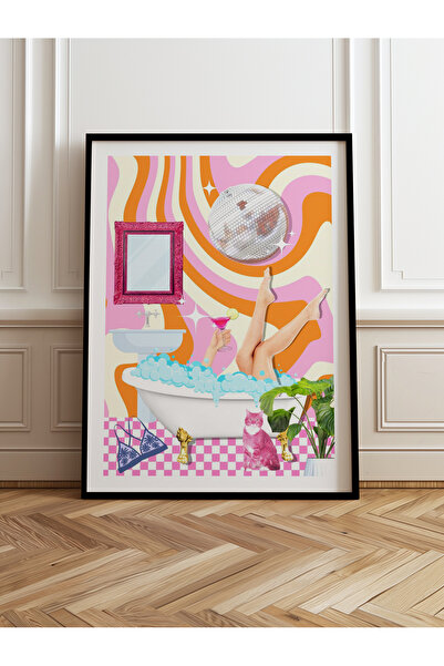 HOMEPACK Tekli Ahşap Çerçeveli Tablo Tek Parça Poster Tablo TK/1078