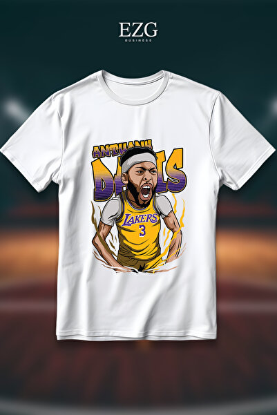 EZG Business Tricou Anthony Davis imprimat, oversize, unisex, 100% bumbac, cu...