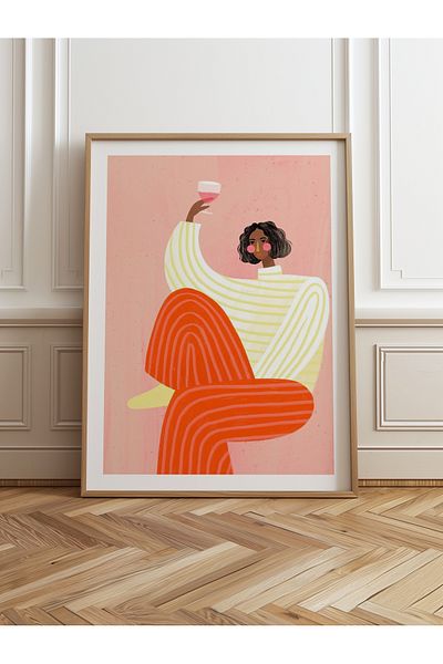 HOMEPACK Единична картина в дървена рамка, единичен плакат, картина TK/1069
