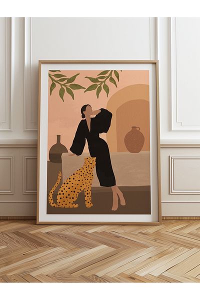 HOMEPACK Единична картина в дървена рамка, единичен плакат, картина TK/1070