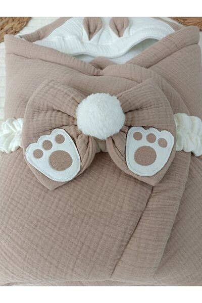 Tomuycuk 4 Layers Muslin Skahve Baby Swaddle Unisex Outer Swaddle Blanket Hospital Exit Gift