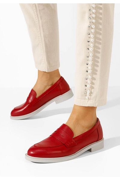 B T Shoes Loafers dama Zalaya rosii