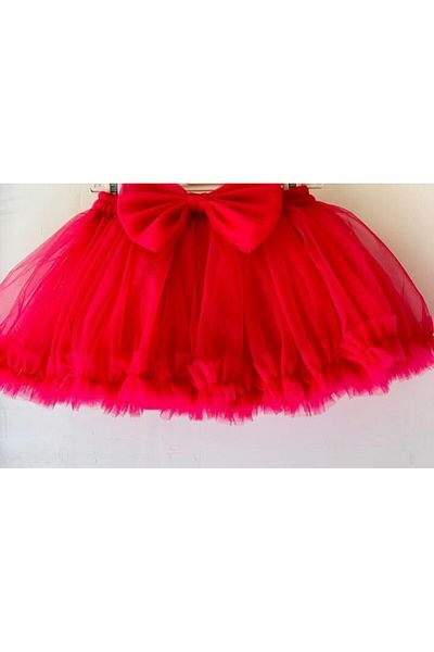 Melomio Baby Kids Fluffy Lined Tutu Skirt Red
