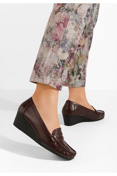 B T Shoes Women's Eligia platform loafers in dark grey