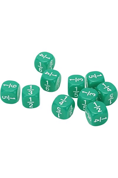 Liva 10 Adet Kesir Zar Seti - Matematik Zarları Seti