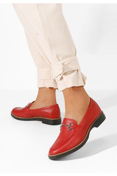 B T Shoes Evadne elegant women's red loafers