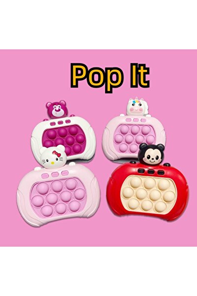 JUNGLEE Fast Push Popit Oyuncak Işıklı Ve Sesli Stres Giderici Hızlı Itme Oyuncağı Eğitici Pop It Pembe