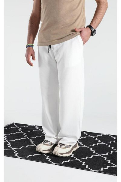 DAVID&GERENZO Ecru Basic Men's Trousers