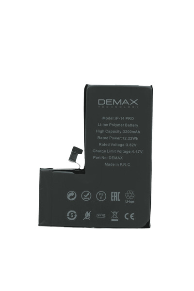 DEMAX TECHNOLOGY İphone 14 Pro Güçlendirilmiş Yüksek Kapasiteli Batarya 3200 mAh