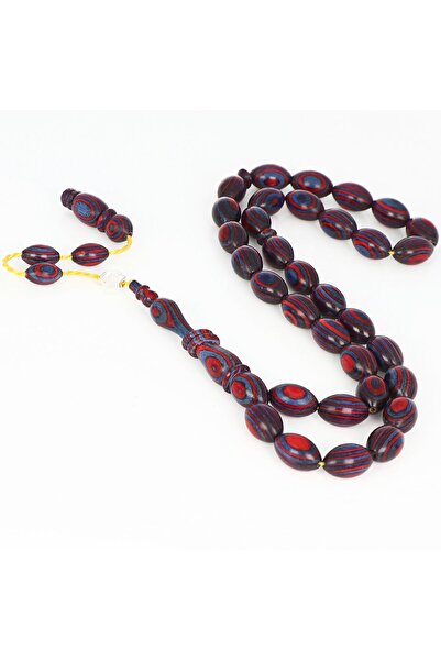 İnan Tesbih مسبحة شرابة من خشب الكافور مع نظام أزرق عنابي