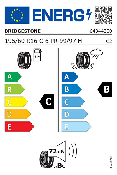 Bridgestone 195/60 R16C 99/97H Duravis R660 Hafif Ticari Yaz Lastiği (2025 Üretim)