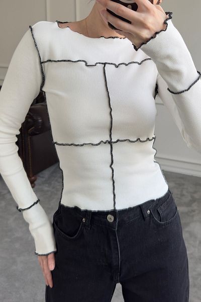 MAGARDE Ekru Detail Body- Stitching