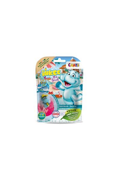 CRAZE Inkee Bath Bomb with Surprise Fun Beach - Vegan, Dermatologist Approved for Kids