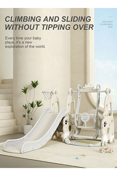 Ma Baby 6 in 1 Kids Slide and Swing Set with Closed Pedal Spot/Soft Ball Pool