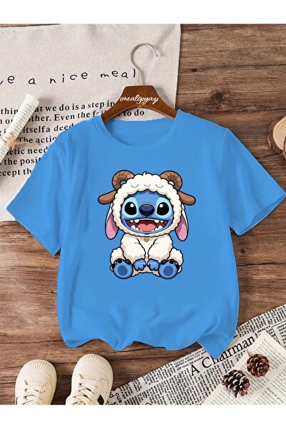 oneagılyazı Tricou supradimensionat pentru copii cu imprimeu Berbec Stitch