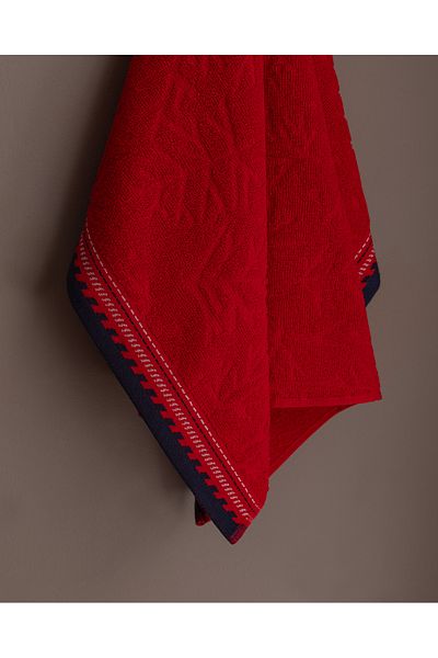 Madame Coco Perle 100% Cotton Face Towel - Red