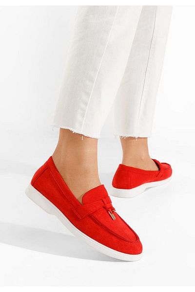 B T Shoes Mocasini dama Glena rosii