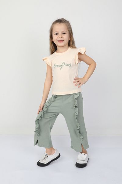 e-çocuk Everything Printed Frilly Girl's Suit 8831