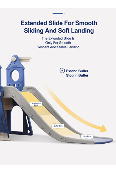 Ma Baby Children's Slide Kids Slide with Basketball Hoop For Boys and Girls