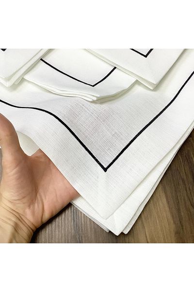 OYA home Black Pico Detailed Table Cloth -160*260 cm