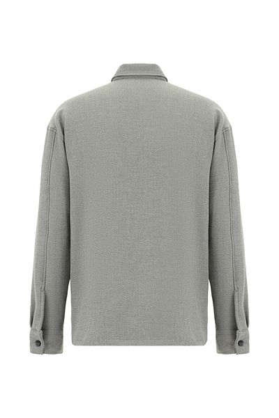 Abdullah Kiğılı Long Sleeve Oversize Patterned Lycra Shirt