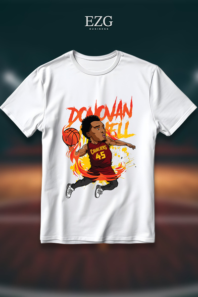 EZG Business Μπλουζάκι Donovan Mitchell με στάμπα, Oversize Unisex, 100% βαμβ...