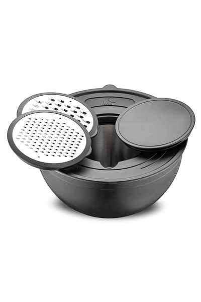 Jumbo Globe Black 9 Piece Storage Container Set with Grater