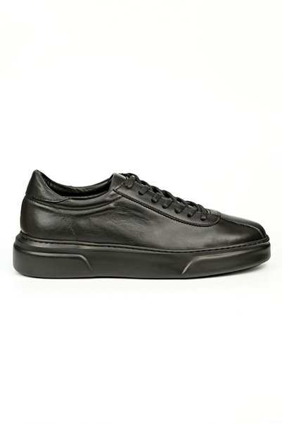 Byterre Leandro Genuine Leather Handmade Black Sneakers Shoes