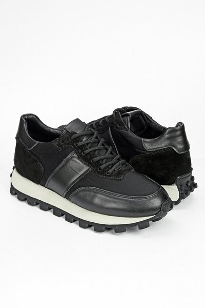 Byterre Riccardo Black Suede Genuine Leather Handmade Sneakers