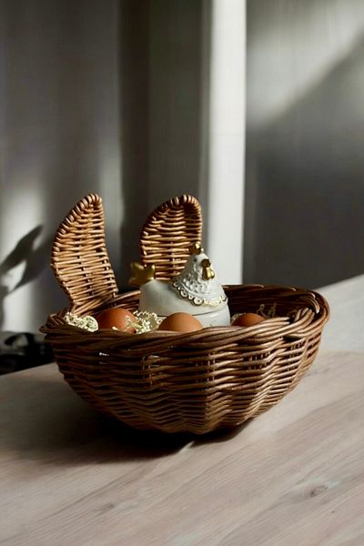 AFRALYAHOME Organizator Coș pentru Cameră Copii Design Rabbit Coș cu cataramă Coș cu ouă