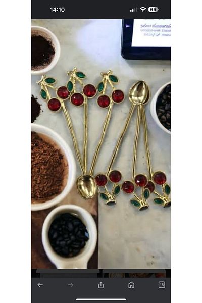 Barok ATLAS Black 18 Piece Kıraźli Tea Set - Kıraźli Alya Cup with Tea Spoon