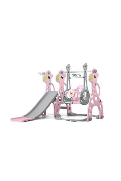 Ma Baby 4 in 1 Toddler Slide Swing Set, Includes Slide, Swing, Basketball Hoop, and Climber