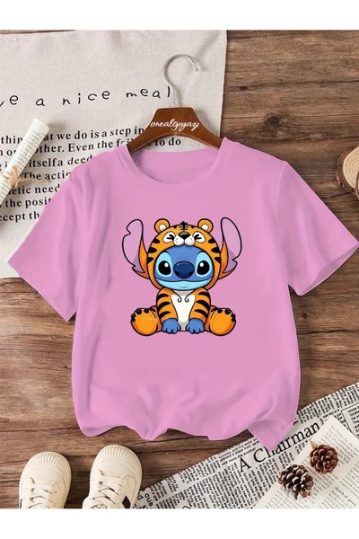 oneagılyazı Tiger Stitch Štampano Dete Oversize kroj T-shirt