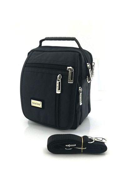 SEVENTEEN 3460 Multi-Compartment Men's Hand and Shoulder Strap Bag Black