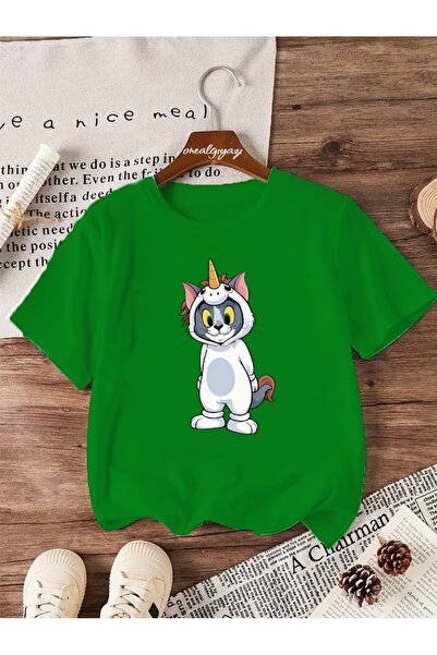 H&GHAMLEGİYİM Jednorog Tom Štampano Deca Oversize kroj T-shirt