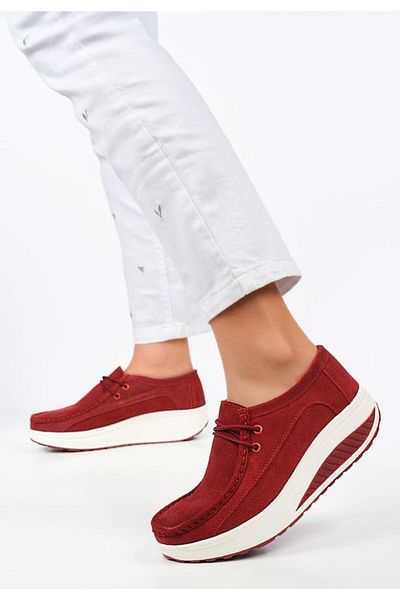 B T Shoes Mocasini piele naturala Damina rosii