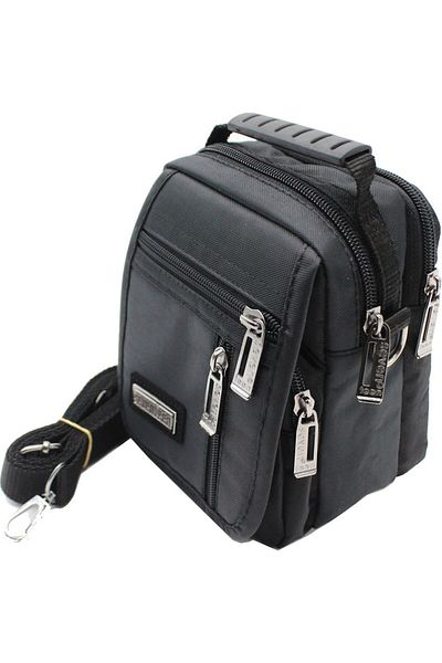 SEVENTEEN 3450 Multi-Compartment Men's Hand and Shoulder Strap Bag Black