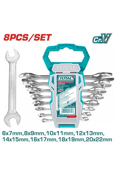 TOTAL Double Side Open Spanner Set 8PCS