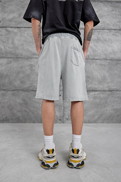NOMARC Men's Gray Washed Oversize Shorts