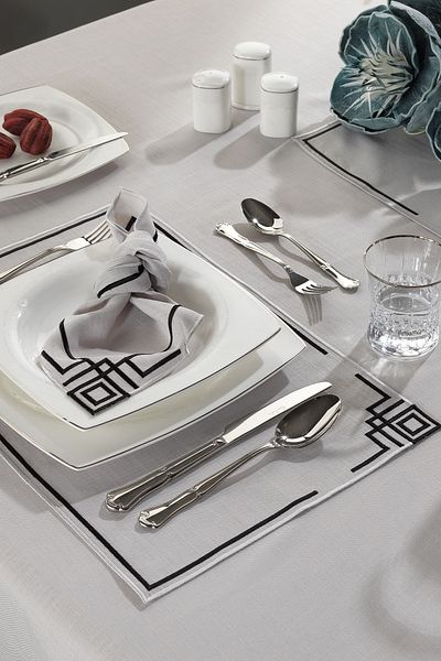 ZEBRA CASA Fame 2-Piece Napkin Black/grey