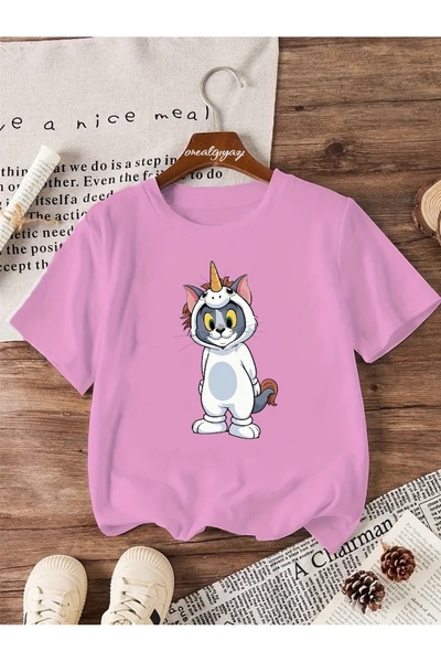H&GHAMLEGİYİM Παιδικό μπλουζάκι με στάμπα Unicorn Tom Oversize