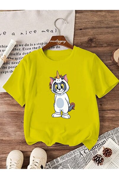 H&GHAMLEGİYİM Jednorog Tom Štampano Deca Oversize kroj T-shirt